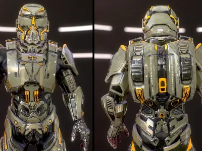 Sci-Fi Armor 4 Low-poly 3D model