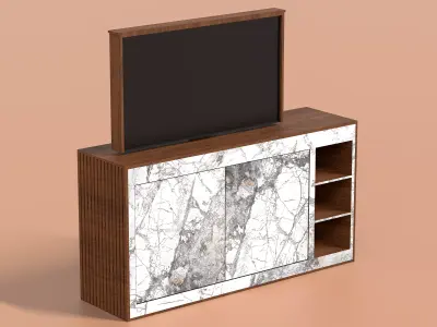 tv stand wood 3D model
