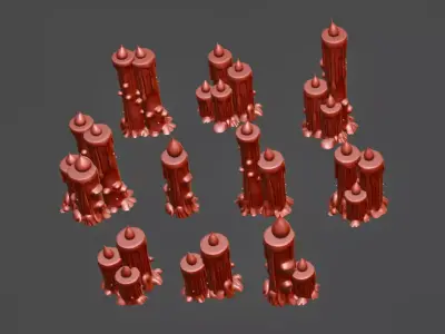 Basing Details Pack 5 - Candles 3D print model