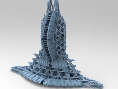 Machine Relay emitter tower 3D model