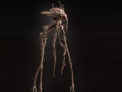 Alien Tripod Low-poly 3D model