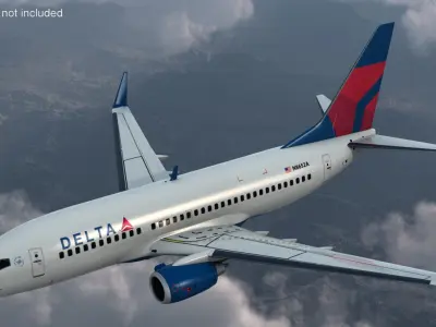  Delta Air Lines Boeing 737-700 with Interior Rigged for Maya 