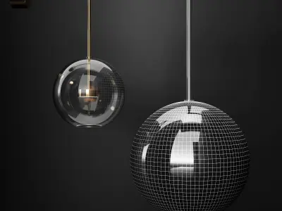 Wall light G and C Bolle Soffio vertical short 3D model