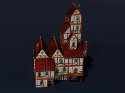 Modular House Low-poly 3D model