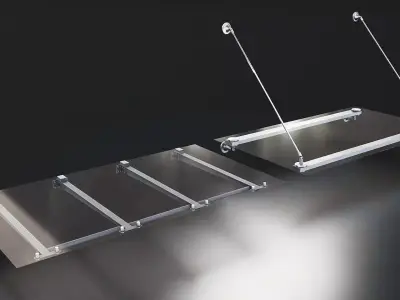 Modular Metal Structure Floor Plate Set Low-poly 3D model