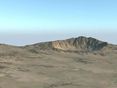 Crater 2 mountain with hole in middle 3D model