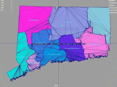 Connecticut  United States USA map region 3D model geography 3D model