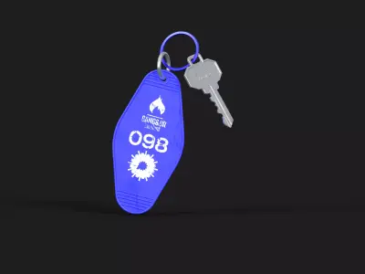 KEYRING key tag motel mockup 3D model