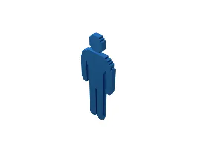 Voxel Style Boy Symbol v3 007 Low-poly 3D model