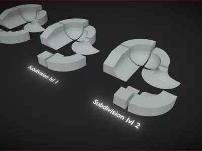 Modular Skatepark Bowl Kit Low-poly 3D model