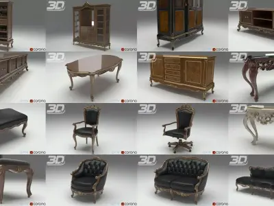 The whole SHABANG Furniture Collection - volume 1 3D Model Pack