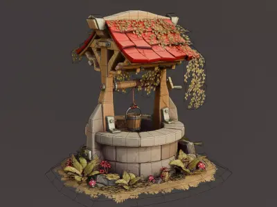 Water Well Stylized - Game Environment Prop Low-poly 3D model