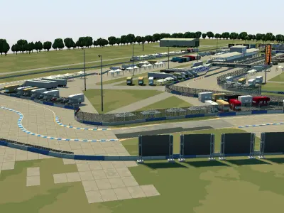 Cartoon Race Track Sebring Low-poly 3D model
