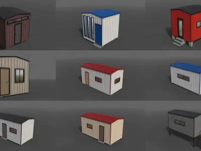 PBR Shed House B 3D Model Pack