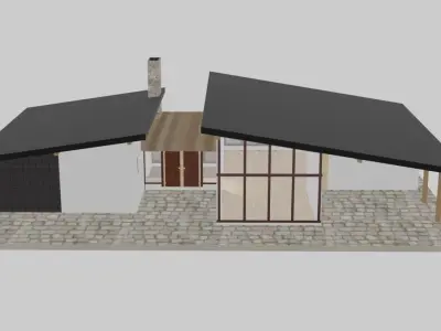 Free House Model 3D Free low-poly 3D model