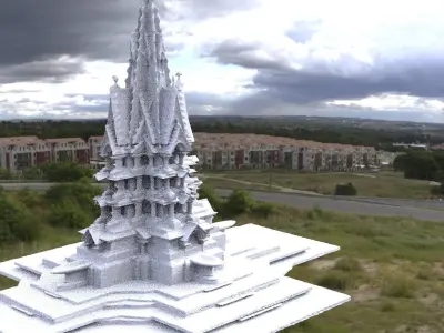 Holy virgin Mary architecture fountain collection 1 3D model