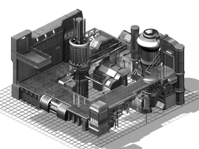 Future world - factory - indoor 3D model