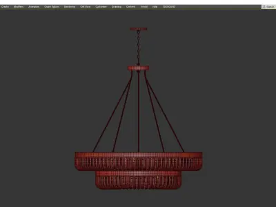 CURVED CRYSTAL BASKET TIERED CHANDELIER Low-poly 3D model