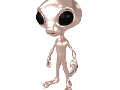 Cartoon Alien v2 009 Low-poly 3D model
