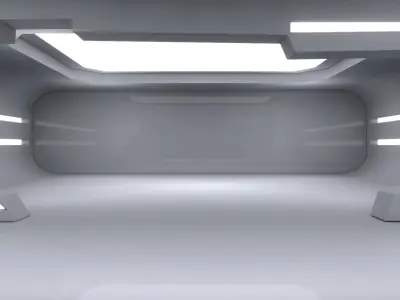 Sci Fi Room Low-poly 3D model 10