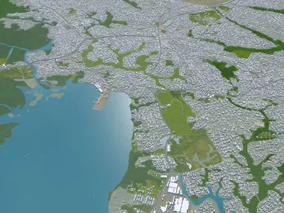 Ikorodu Nigeria 30km Low-poly 3D model