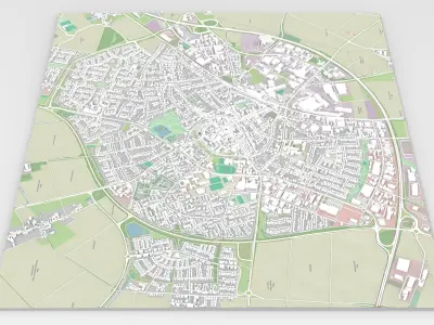 Cityscape Erkelenz Germany 3D model