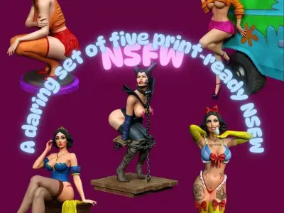 A daring set of five print ready NSFW busts Velmaa Dinkley Snow 3D print model
