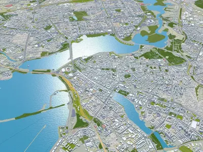 Kazan City Russia Low-poly 3D model