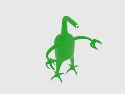 Long Alien Low-poly 3D model