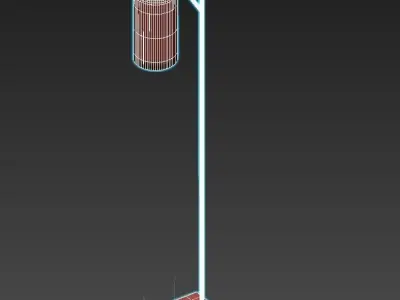 COLLINS floor lamp with glass shade and metal base 3D model