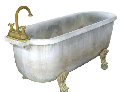 Old bathtub Low-poly 3D model