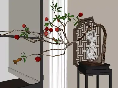 Floral arrangement in vase 3D model