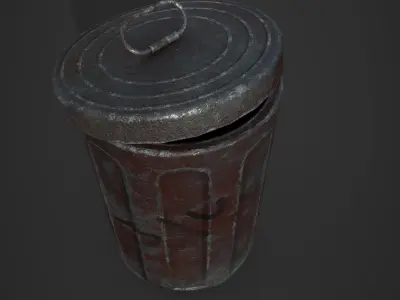 Trash Can  Low-poly 3D model