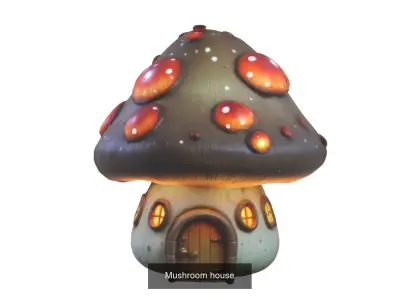 pack of 6 Mushroom houses