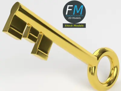 Stylized key 2 3D model