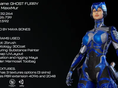 Low-poly model of the character Ghost Fury Low-poly 3D model