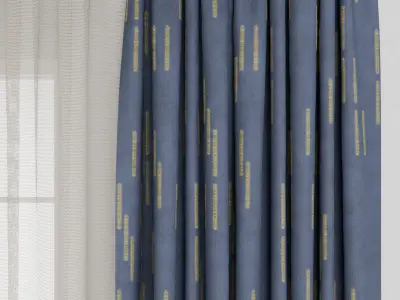 Curtain 001 Low-poly 3D model