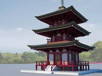 Modern temple 3D model