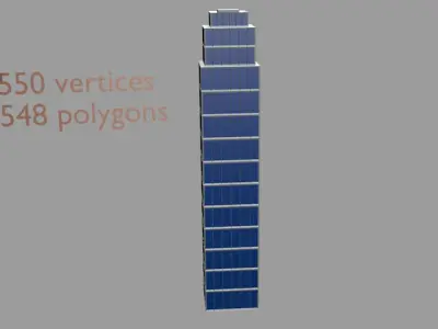 15 contents city package containing 15 towers cartoon Low-poly 3D model