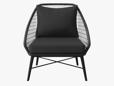 Tupo Slate Gray Lounge Chair Low-poly 3D model