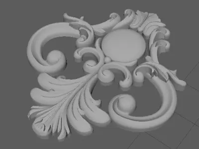 DEKOR gold ornament 3D model 4