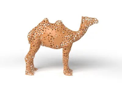 Camel Voronoi Low-poly 3D model