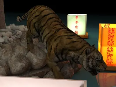 Chinese drinking tiger  3D model