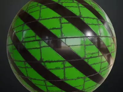 Green Sci-Fi Metal Panel PBR Seamless Texture