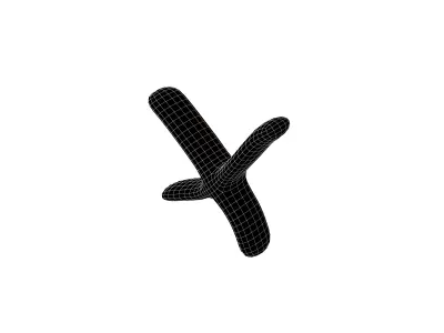 Suzhou Numerals Four V1 002 Low-poly 3D model