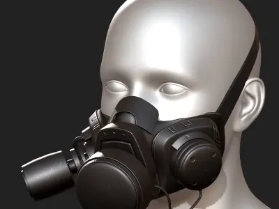 Gas mask scifi technology fantasy 3d model  Low-poly 3D model