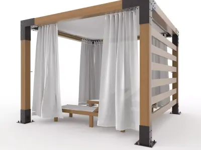 Poolside Cabana 16 3D model