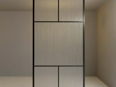 Glass partition door 64 Low-poly 3D model