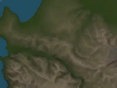 Monterey Bay Terrain Low-poly 3D model