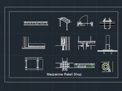 AutoCAD DWG Executive Block Pack   Retail Shop with Mezzanine   3D model